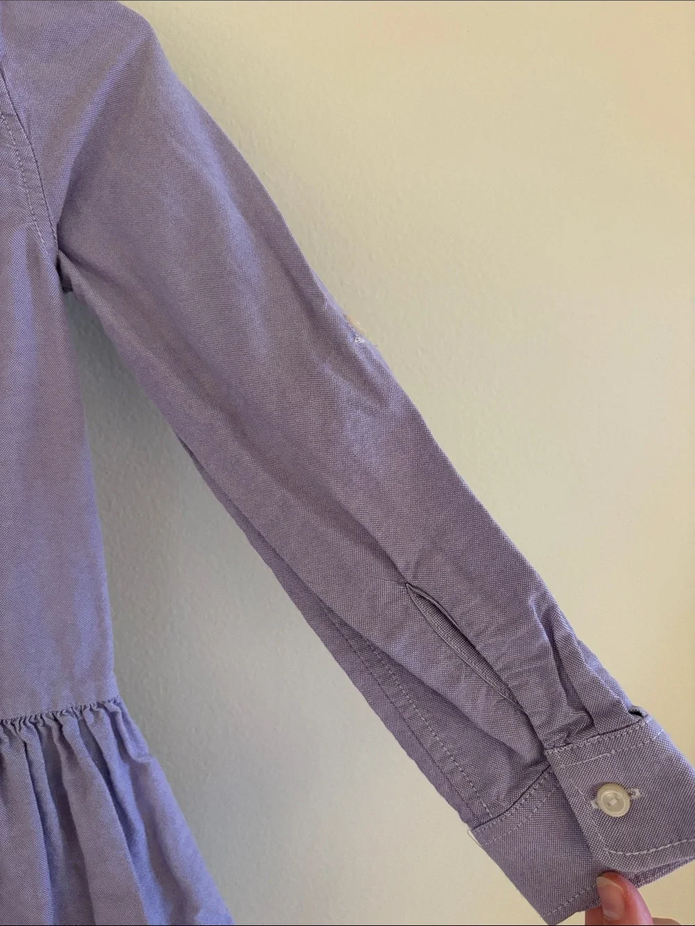 Ralph Lauren Girls Lavender Oxford Pintuck Preppy Dress (MISSING BUTTON & BELT)
